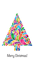 Double DL Christmas Card Design - Colourful Christmas Tree